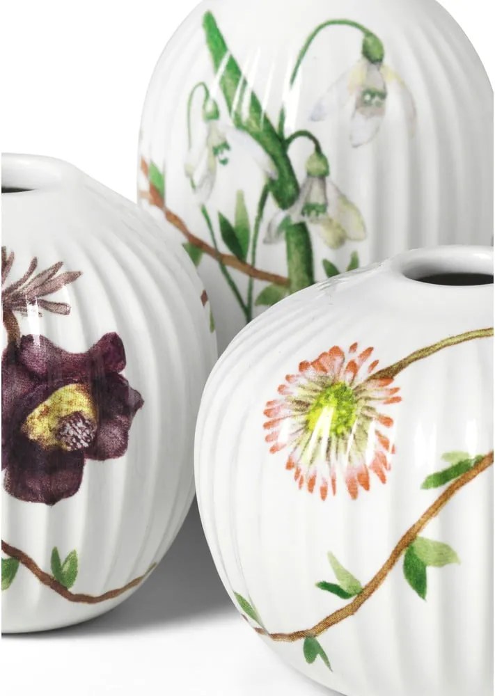 Súprava 3 miniatúrnych porcelánových váz Kähler Design Hammershøi Spring
