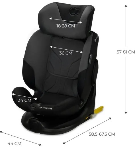 KINDERKRAFT SELECT - Autosedačka I-FIX (40-150 cm) Grafitová čierna