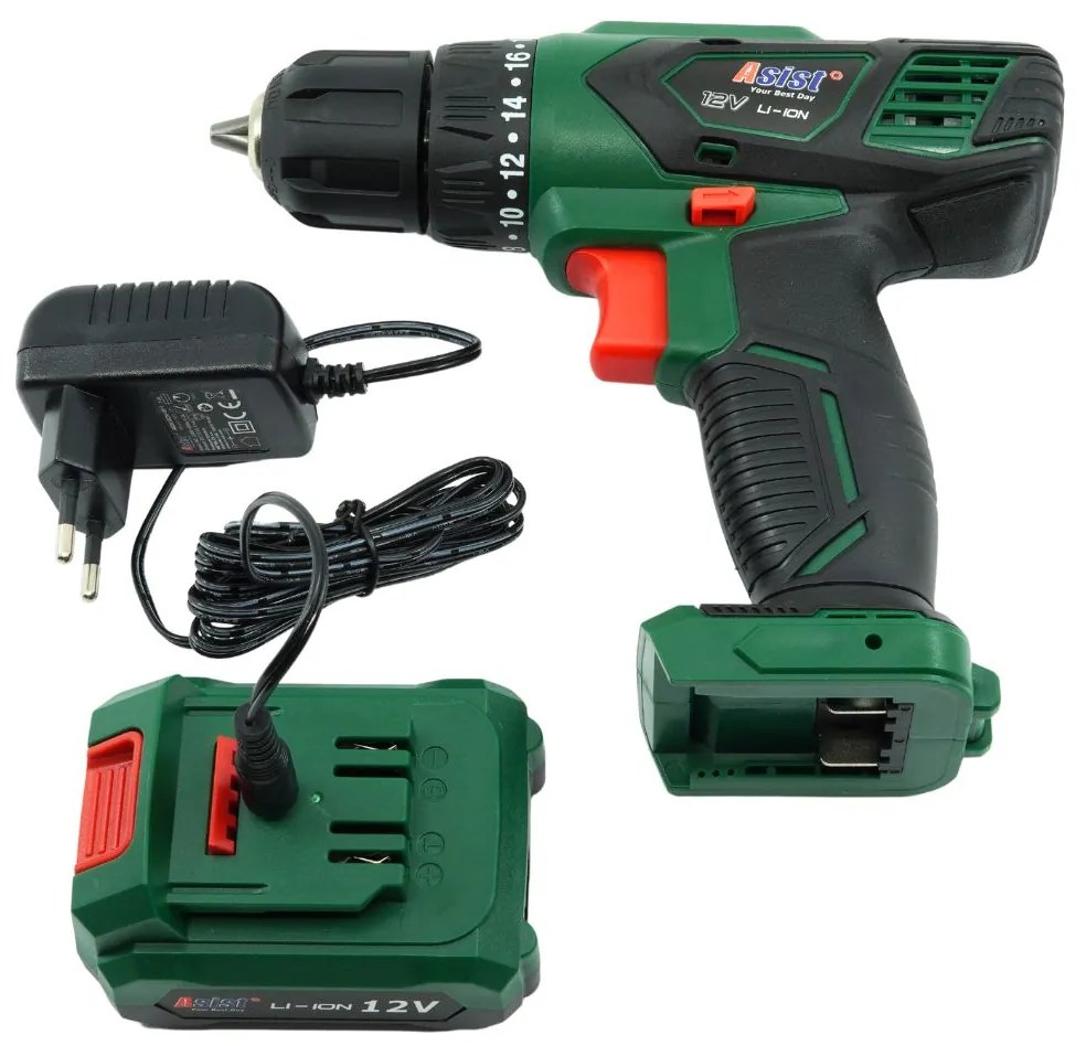 ASIST Aku vŕtačka 12V Li-Ion, 2-rýchlostná