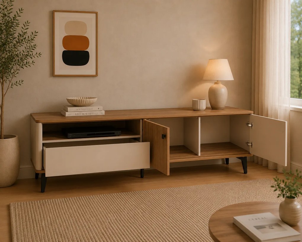 TV STOLÍK RAVELLO KAŠMÍR / ORECH ROYAL 180 cm