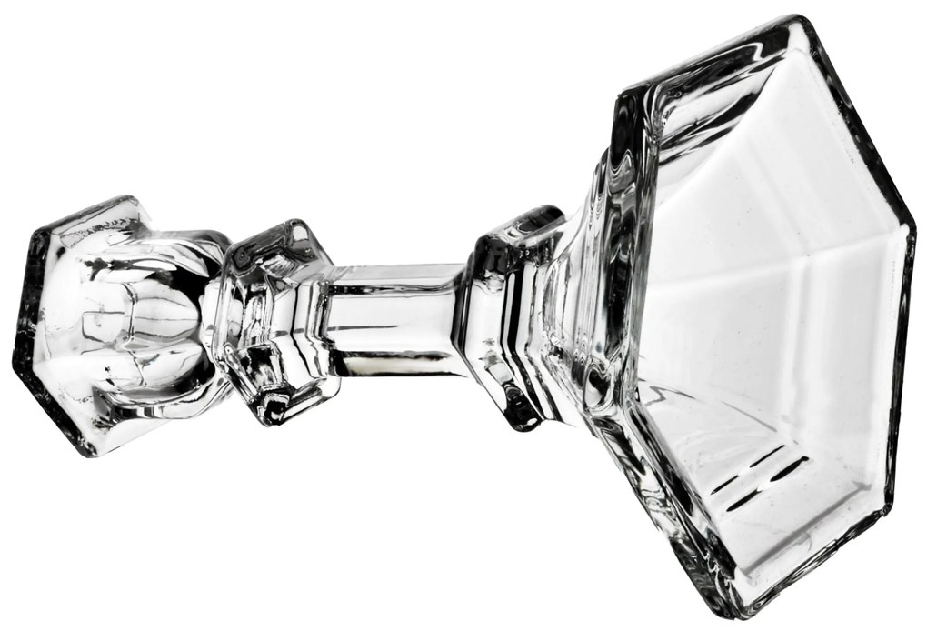 Skleněný svícen PATRICIA 8,5x14,5 cm čirý