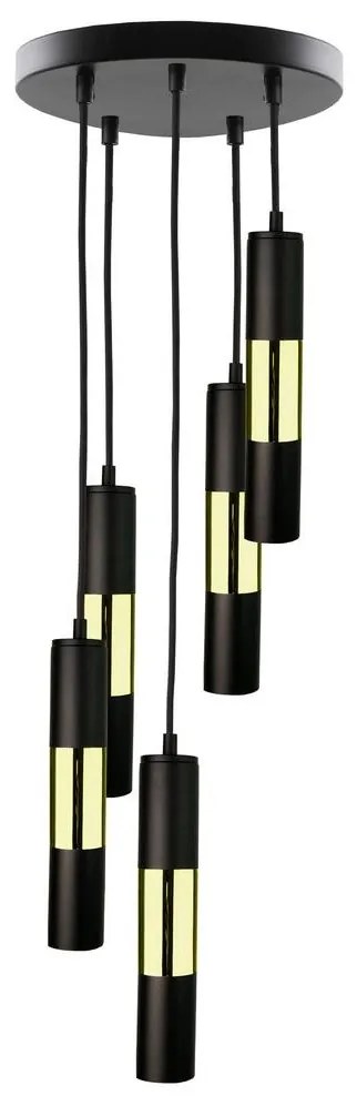 Luster na lanku MAGNUMA 5xGU10/50W/230V čierna/zlatá