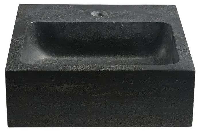 Čierne kamenné umývadlo 30x30 cm Blok – Sapho