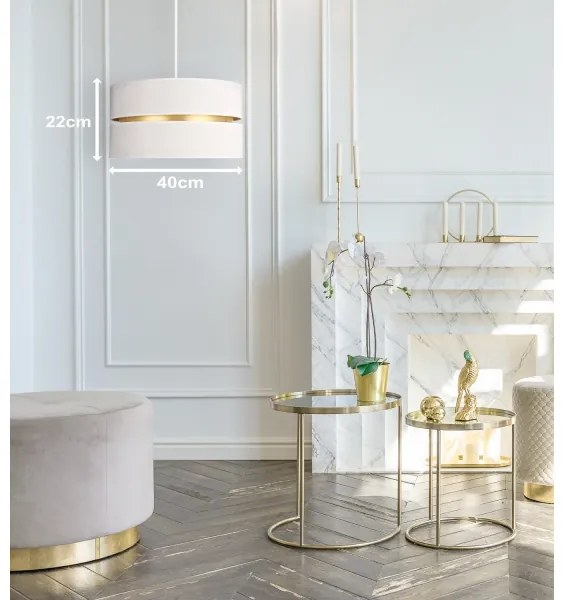 Duolla - Luster na lanku DUO 1xE27/15W/230V pr. 40 cm krémová/zlatá