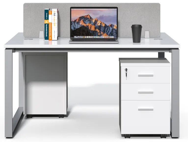 Kancelárska súprava pre 2 osoby Houseland Prime Max 01 140 cm biela