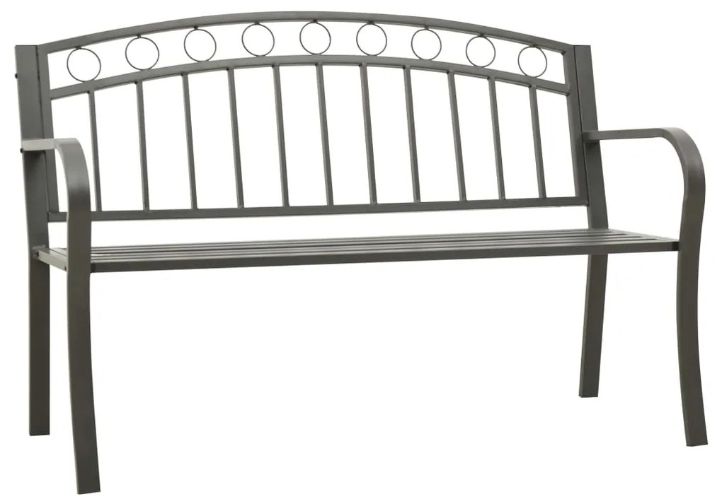 Záhradná lavička 125 cm oceľ sivá