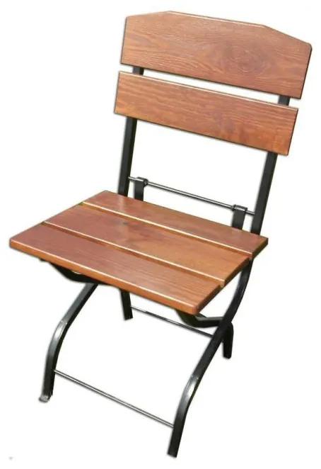 Skladacia stolička drevená WEEKEND - FSC, kovové nohy