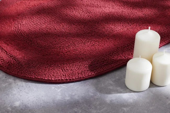 Kúpeľňový koberček Javo Cotton bordový ovál