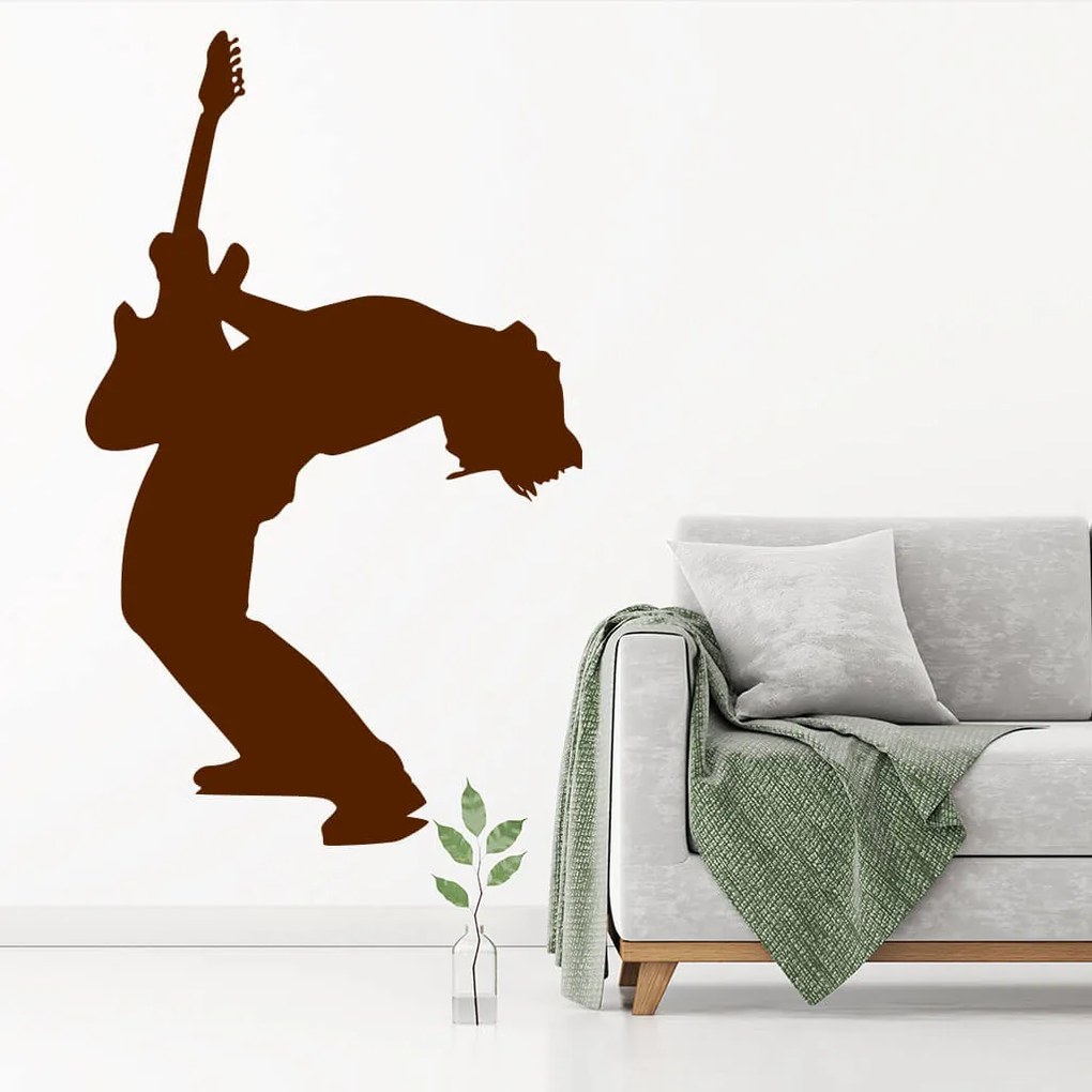 Veselá Stena Samolepka Silueta Rocker Farba: zelená, Veľkosť: 100 x 61 cm