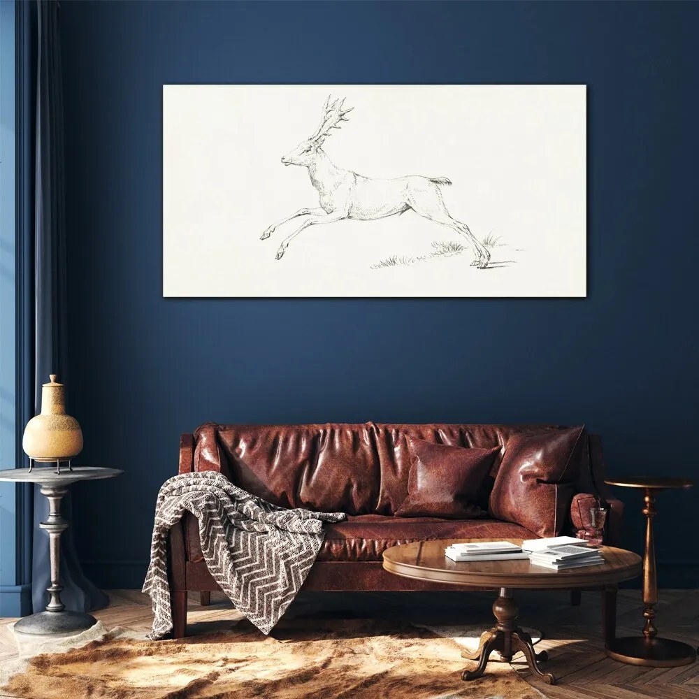Obraz na skle Kreslenie živočíšneho jeleňovi