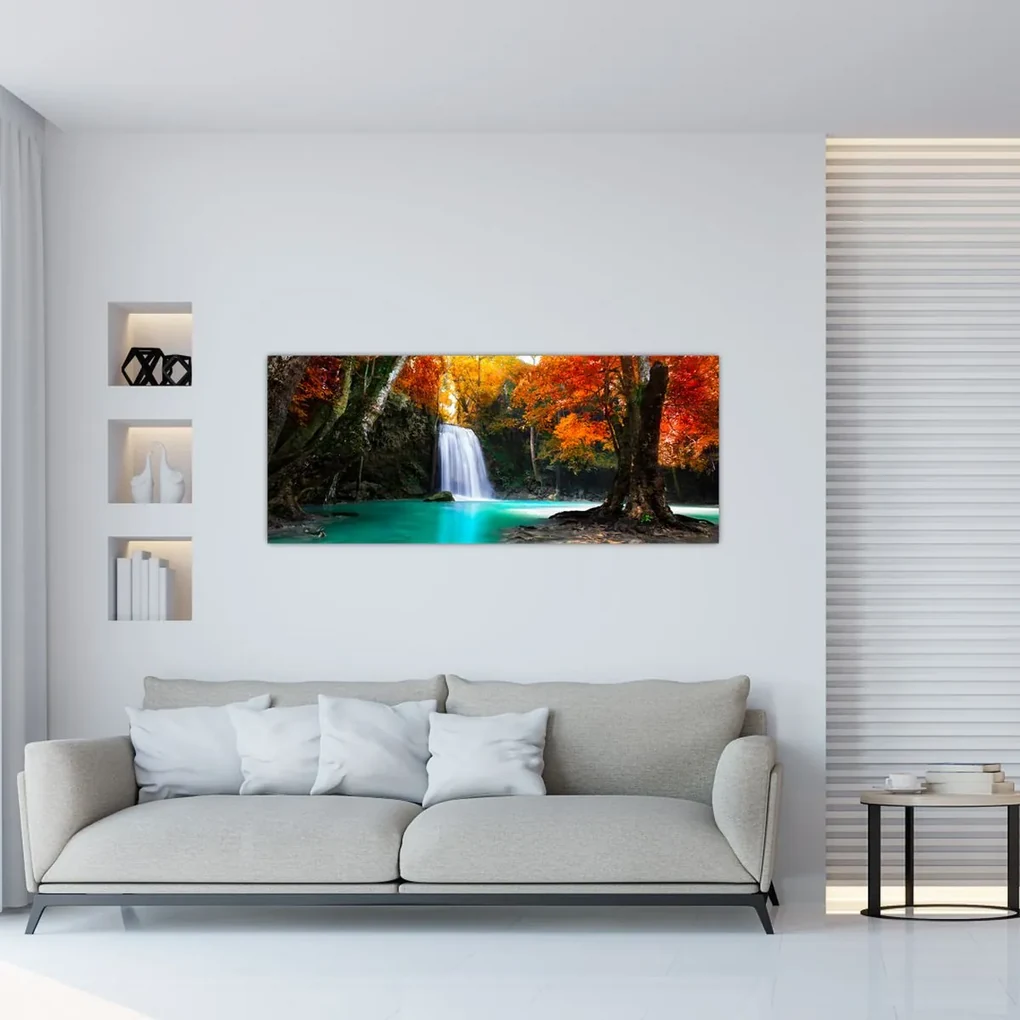 Obraz - Smaragdová lagúna (120x50 cm)