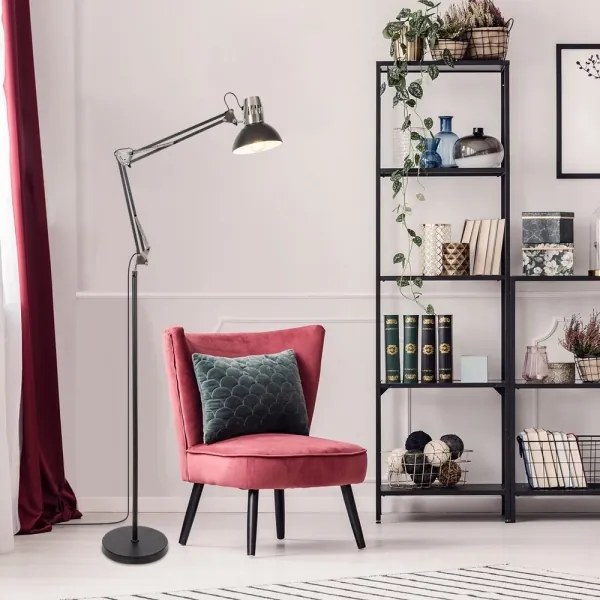 Rabalux 2196 - Stojacia lampa ARISTEO 1xE27/40W/230V čierna/lesklý chróm