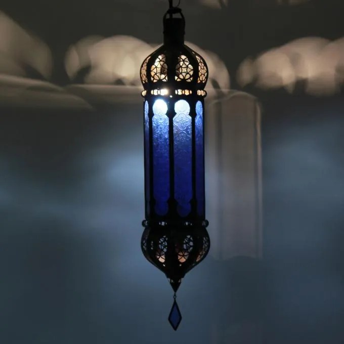 Závesná lampa Dunya modrá