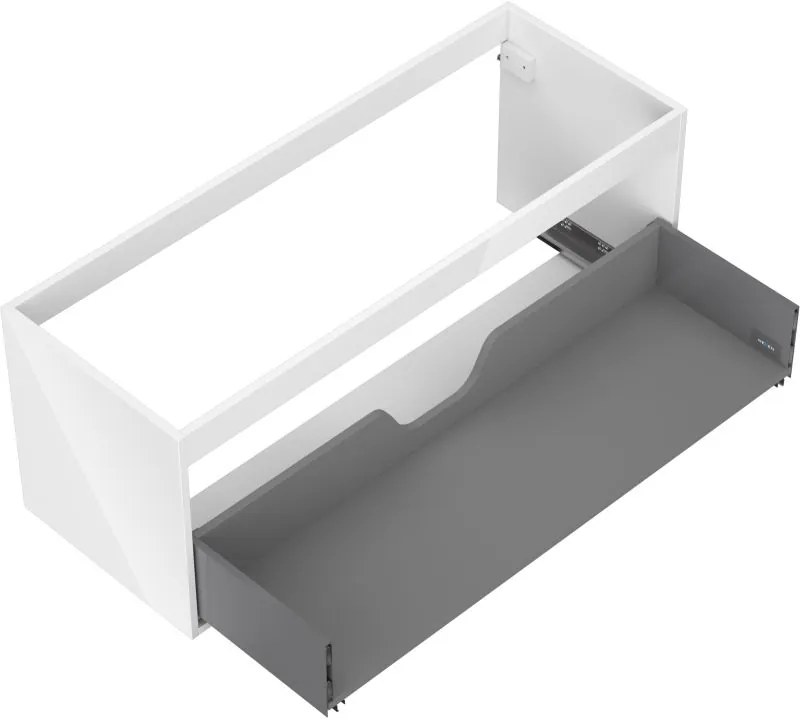 Mexen Box-A, závesná skrinka 120 cm, 1 zásuvka, biela lesklá, 91AX0-1200-470-1-00