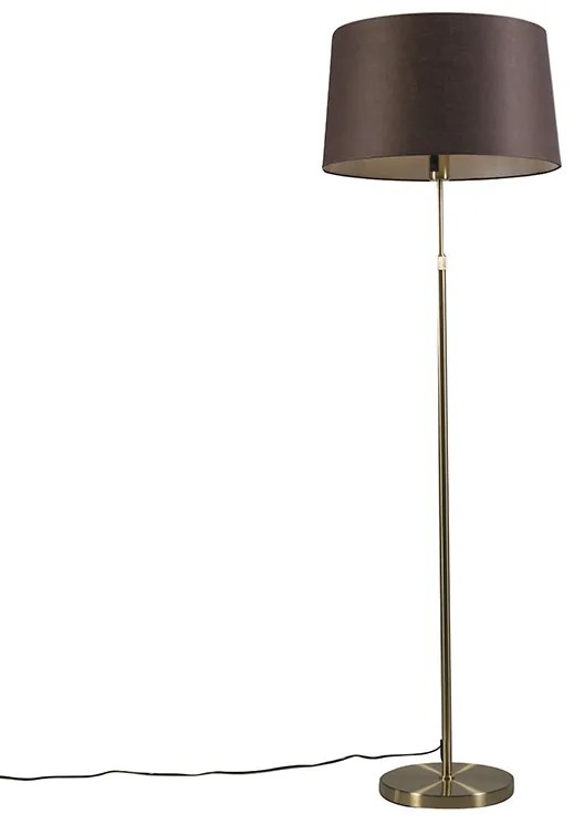 Stojaca lampa zlatá/mosadzná s hnedým tienidlom 45 cm nastaviteľná - Parte