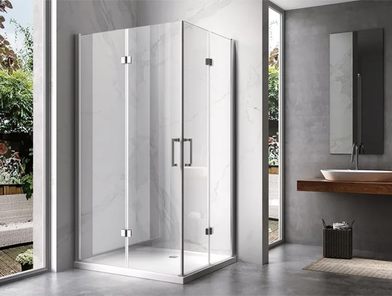 BPS-koupelny Obdĺžnikový sprchovací kút HYD-OK13A 100x90 chróm/transparent + vanička HYD-OSV-ST04A biela