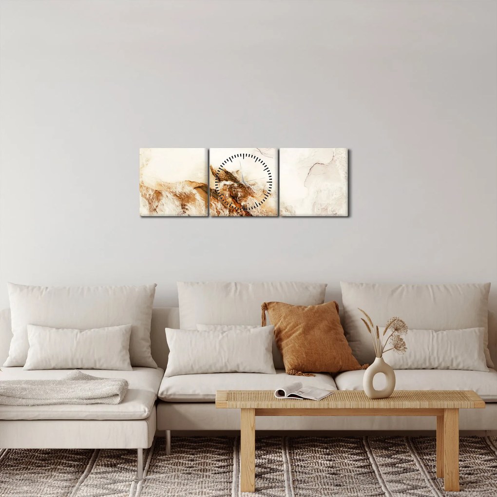 Obraz - Abstrakcia (s hodinami) (90x30 cm)