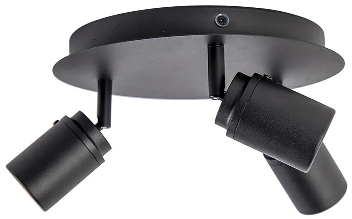 Moderné kúpeľňové bodové svetlo čierne 3-svetlo IP44 - Ducha