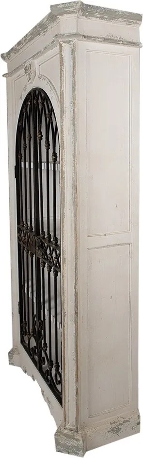 Béžovo-šedá antik drevená skriňa s kovovými detailmi Missi - 102*42*190 cm