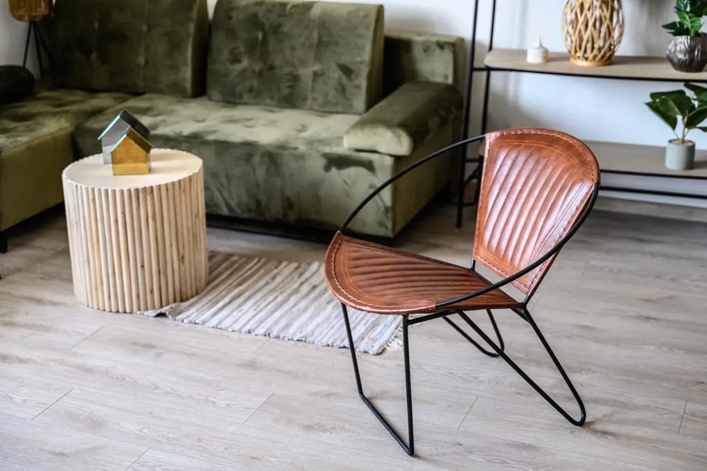 AKCIA Dizajnové kreslo PANCHO hnedé II. akosť