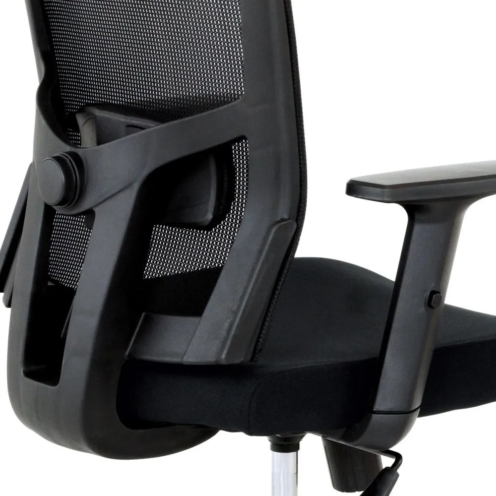 Kancelárska otočná stolička PELTA — sieť / látka, čierna