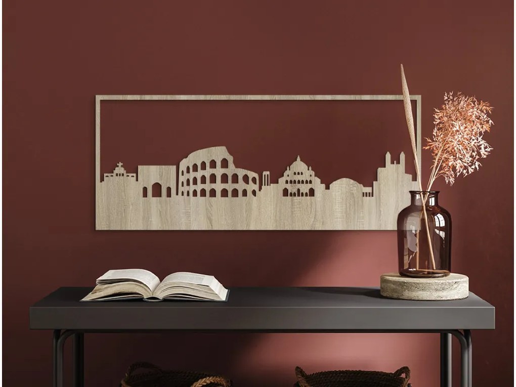drevko Obraz Rím Rozmer obrazu: 37 x 89 cm, Farba dekorácie: Čierna