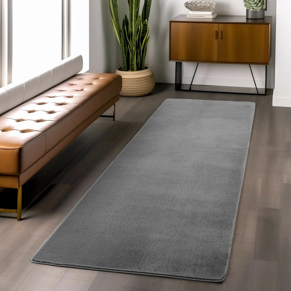 Ayyildiz, Koberec behúň Joy 1400 grey, 80x250, šedá, chodba / predsieň
