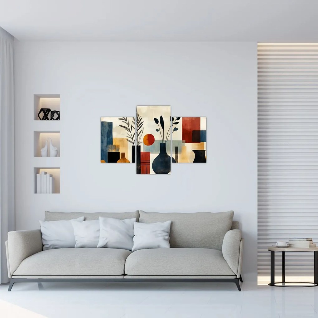 Obraz - Kubistické vázy (90x60 cm)