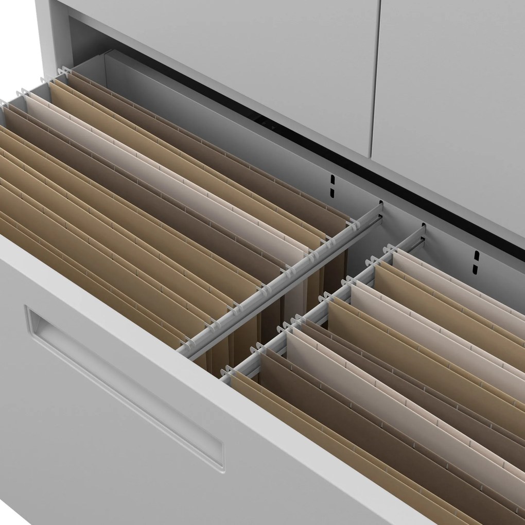 Modulárna kovová multifunkčná skriňa s vysokou zásuvkou sivá MEGAN 1950 x 900 x 400 mm