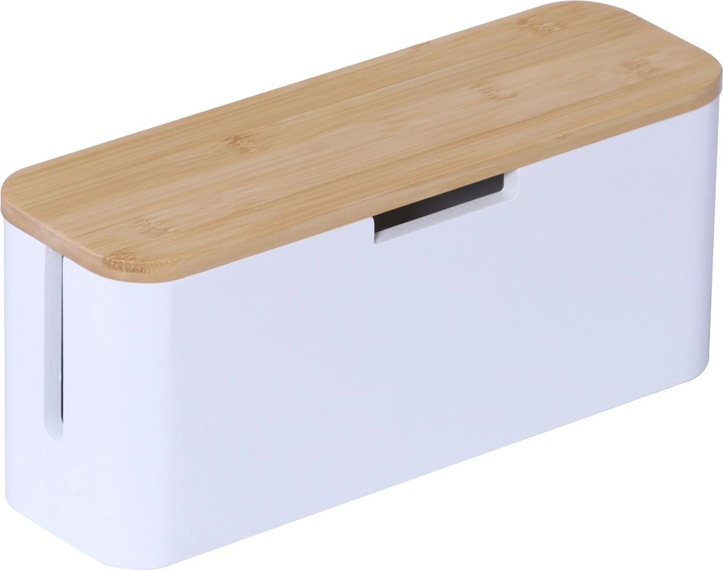 Bambusová káblová krabica RD52398, biela