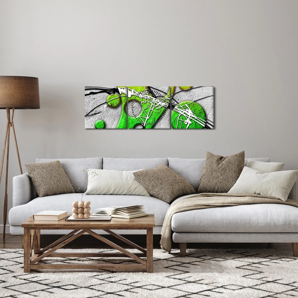 Abstraktný obraz (s hodinami) (90x30 cm)
