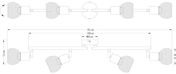 Globo 54028-4 - Bodové svietidlo FIASTRA 4xE14/40W/230V