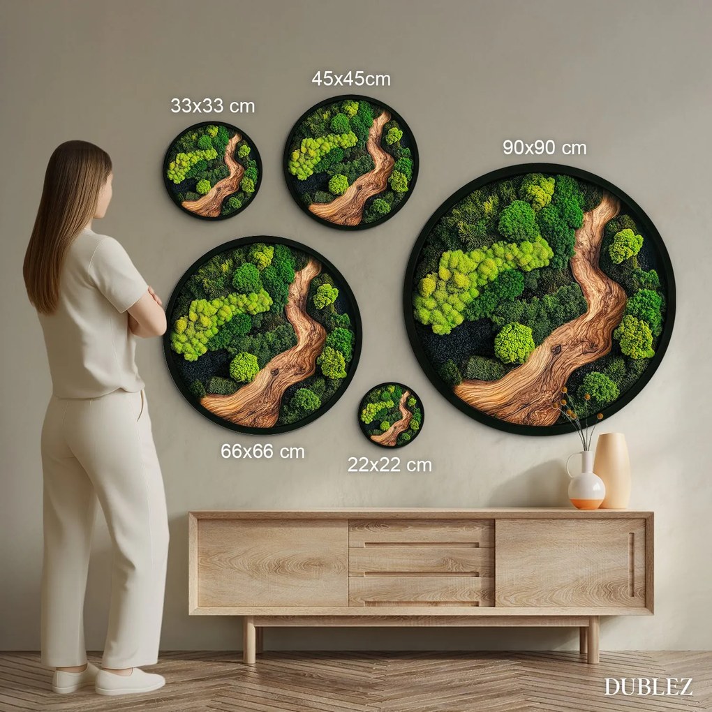 DUBLEZ | Obraz s imitáciou machu a dreva - Shizuka