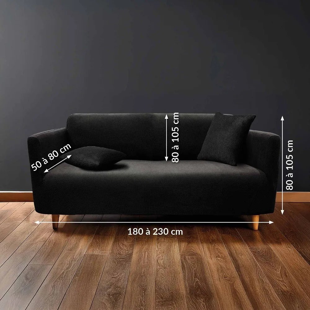 Čierny 3-miestny napínací poťah na pohovku Sacha – douceur d'intérieur