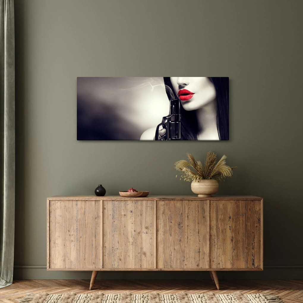 Obraz - Tajomná žena (120x50 cm)