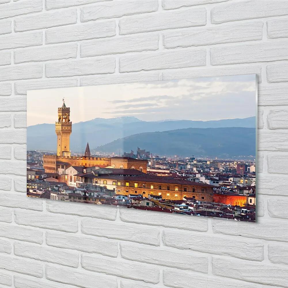 Sklenený obraz Italy Castle sunset panorama 120x60 cm