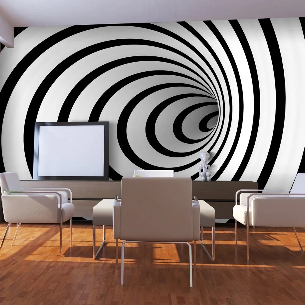 Fototapeta - Black and white 3D tunnel 450x270