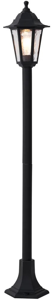 Klasické vonkajšie stĺpikové svietidlo čierne 122 cm IP44 - New Haven Hammered