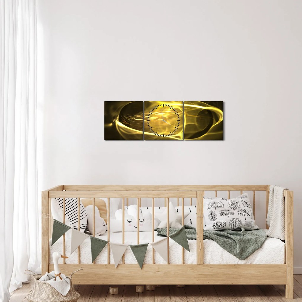 Moderný abstraktný obraz (s hodinami) (90x30 cm)