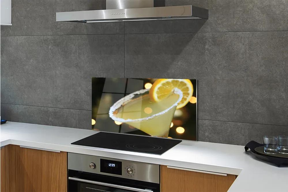 Sklenený obklad do kuchyne koktail citrón 120x60 cm