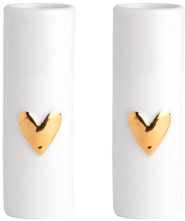 räder Porcelánové vázičky Gold Heart – set 2 ks