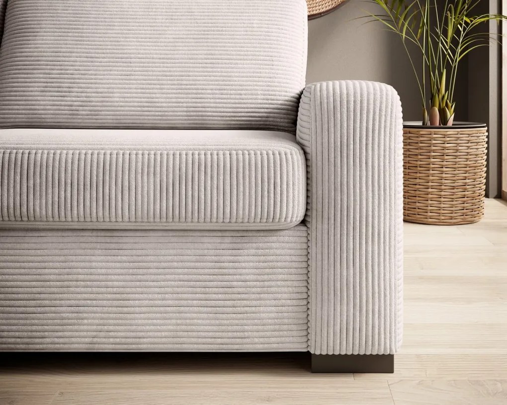 Rozkladacia pohovka na trvalé spanie Vanilla, krémová látka