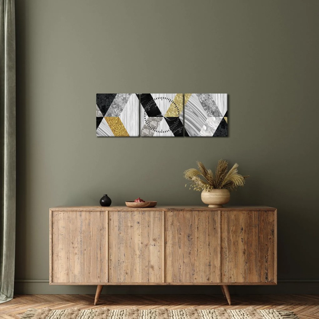 Obraz - Textúrovaný dekor (s hodinami) (90x30 cm)