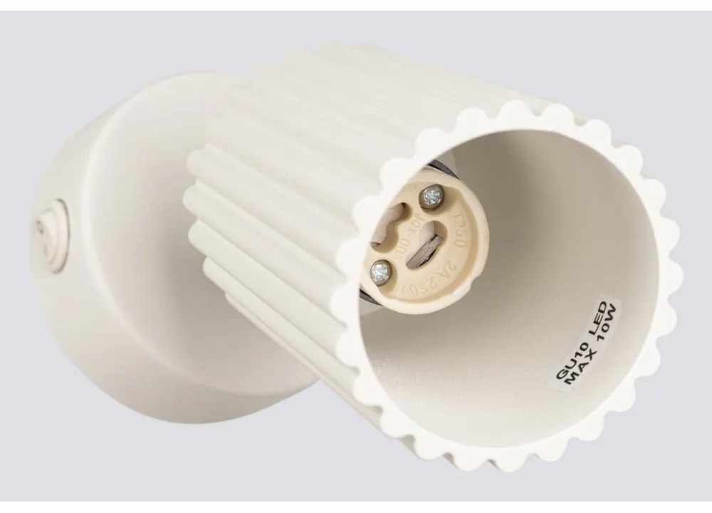 Krémovobiele bodové svietidlo 8x16 cm Gleam – Sollux