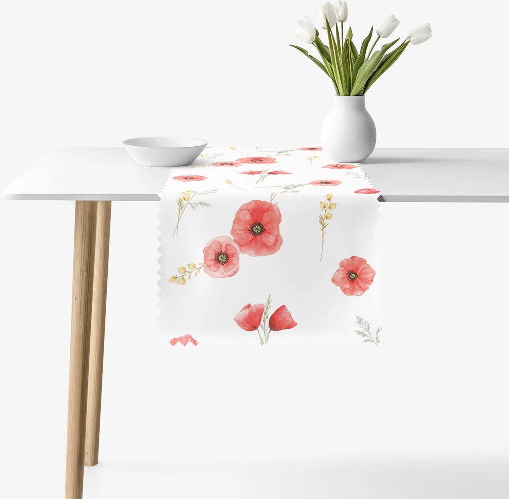 Goldea behúň na stôl teflónový - vlčie maky 50x140 cm