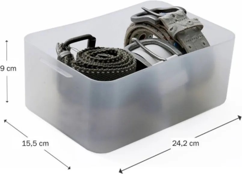 Súprava 5 plastových úložných organizérov PURE BOX A5, mliečny