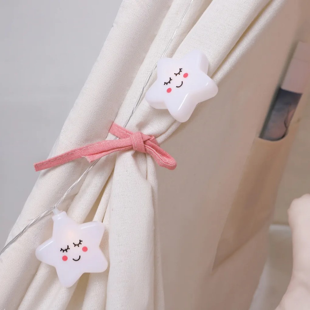 Detský stan teepee JULIA, 120x120x160cm, béžová/ružová Jurhan