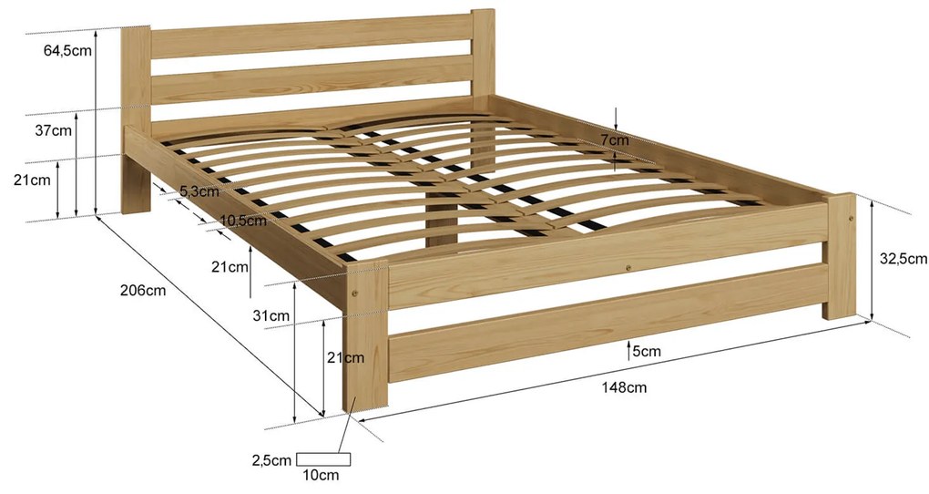 Postel dub Eureka VitBed 140x200cm + Matrace Niobé 140x200