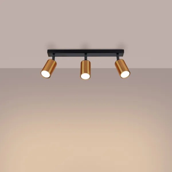 Sollux SL.1376 - Bodové svietidlo WINX 3xGU10/10W/230V čierna/meď