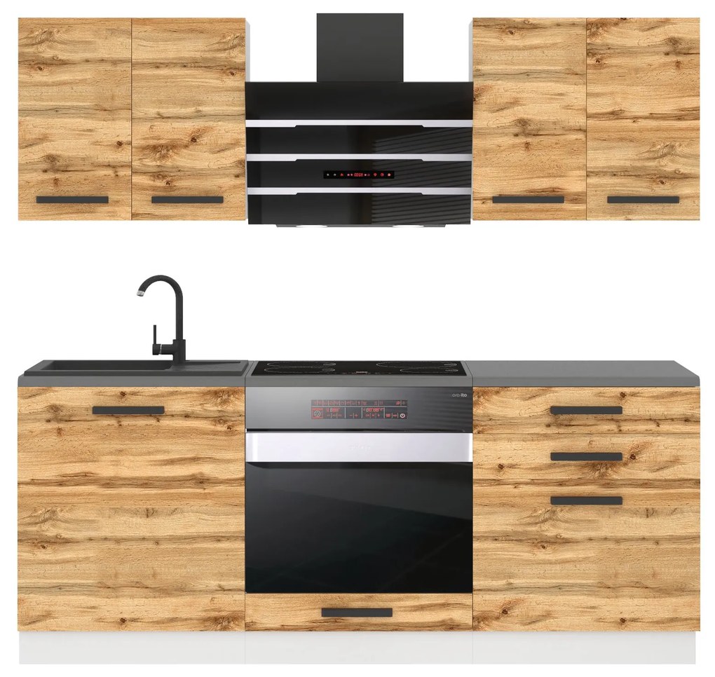 Kuchynská linka Belini Premium Full Version 180 cm dub wotan s pracovnou doskou MARY